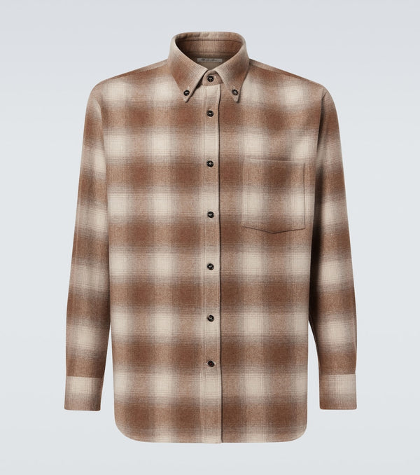 Loro Piana Jack tartan wool and cashmere shirt