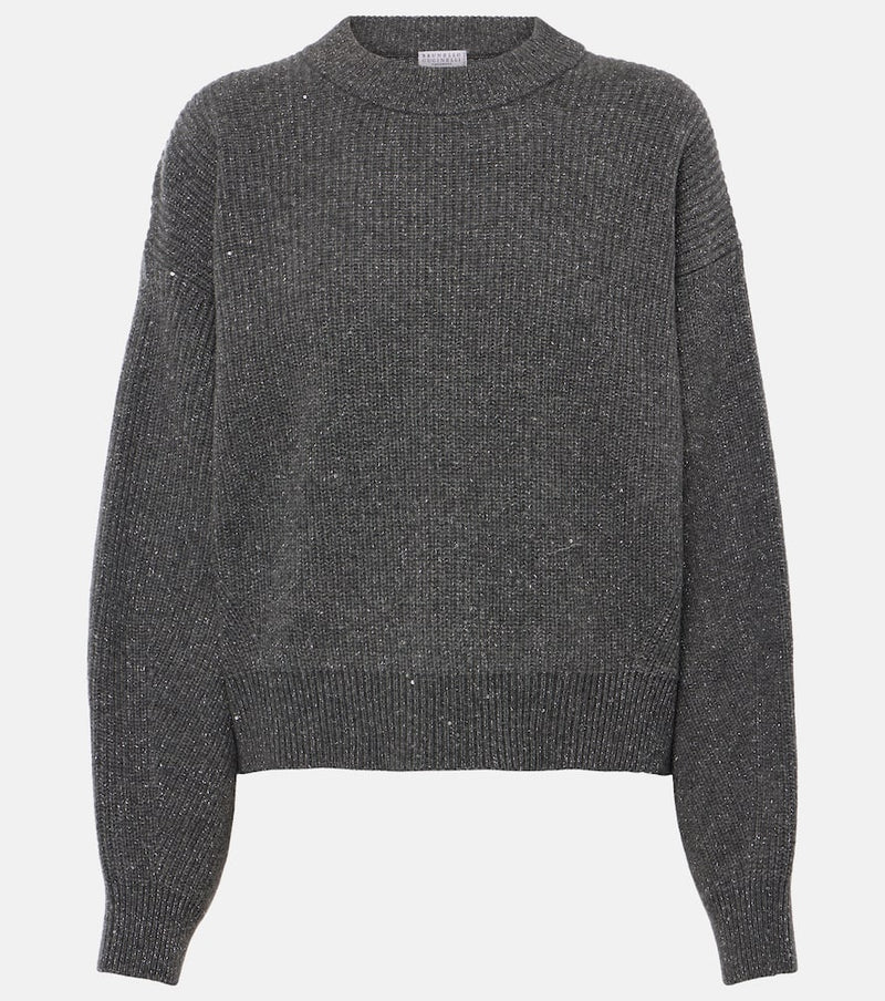 Brunello Cucinelli Sequined wool and cashmere sweater