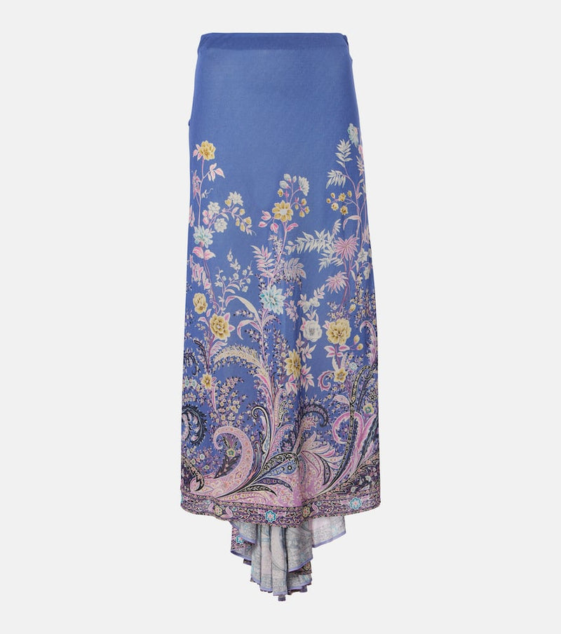 Etro Printed asymmetric maxi skirt