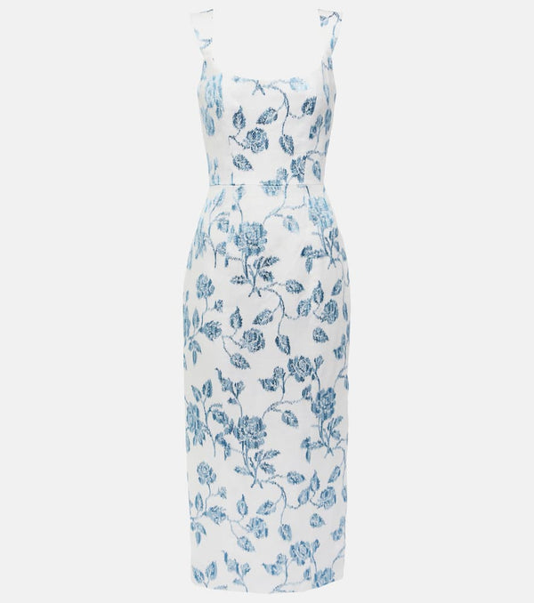 Markarian Floral linen midi dress