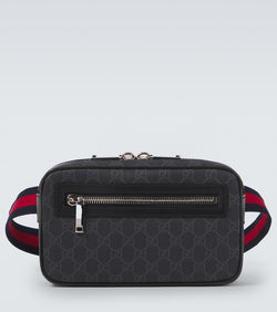 Gucci Web Stripe GG Canvas leather-trimmed belt bag