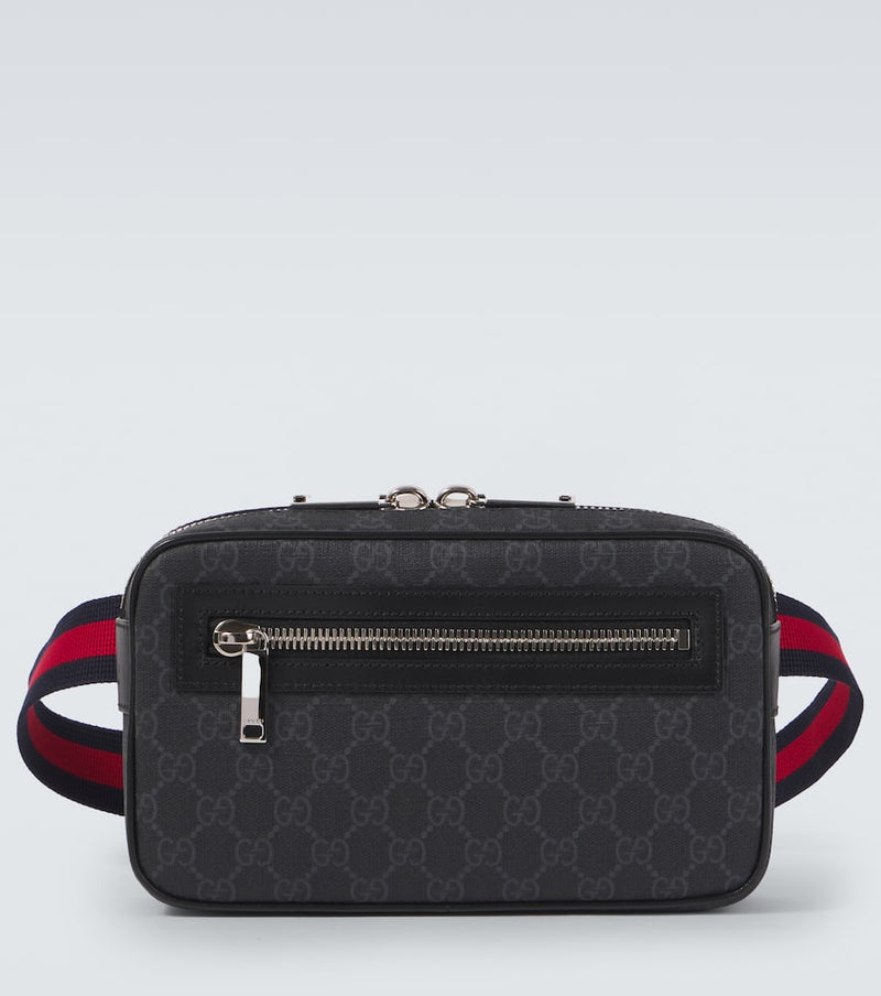 Gucci Web Stripe GG Canvas leather-trimmed belt bag