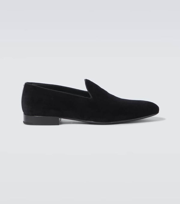 Loro Piana Leather-trimmed velvet loafers