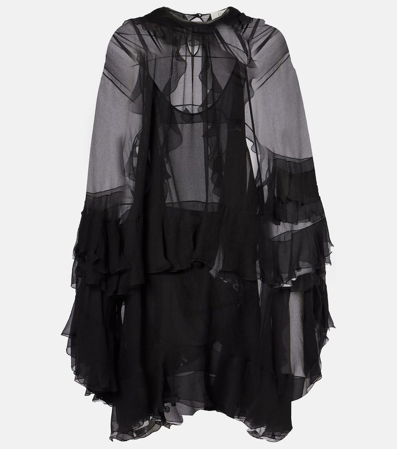 Chloé Ruffled silk chiffon minidress