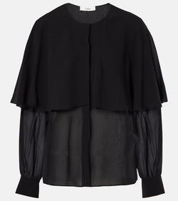 Chloé Caped silk georgette blouse