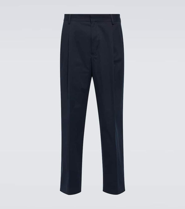 Dries Van Noten Pleated cotton-blend straight pants