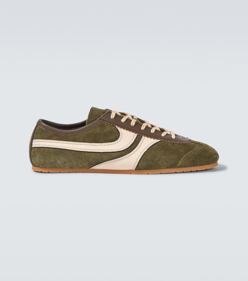 Dries Van Noten Leather-trimmed suede sneakers