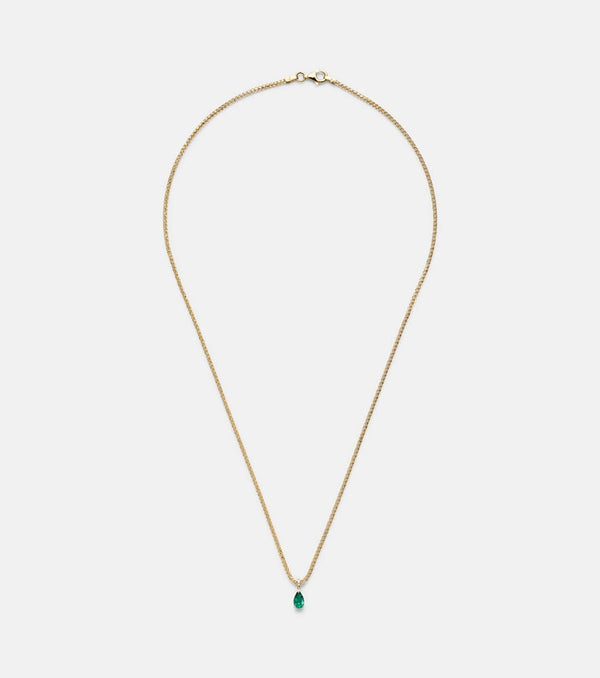 Anita Ko 18kt gold pendant necklace with emerald