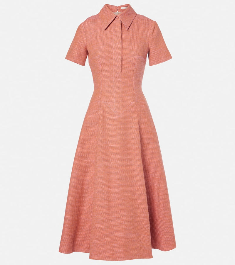 Emilia Wickstead Jody cotton and linen midi dress | LYBSTORE