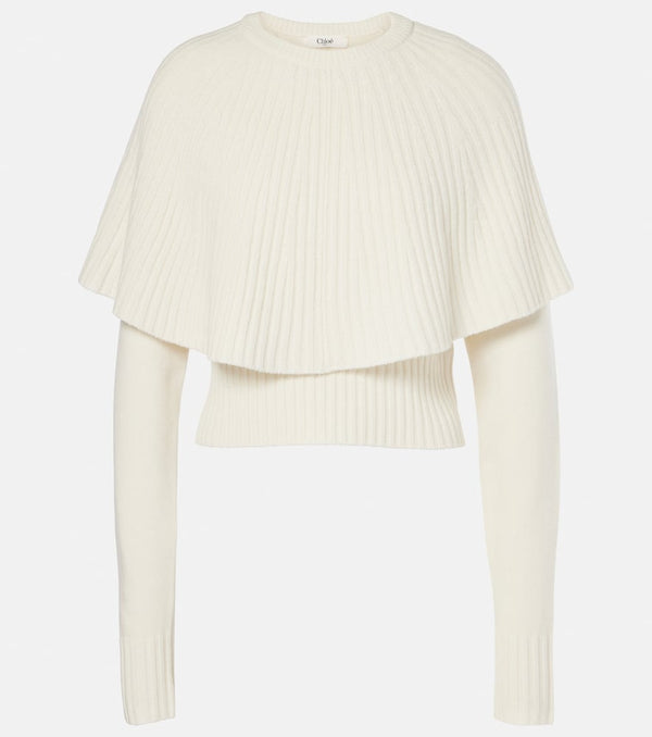 Chloé Caped wool and cashmere top