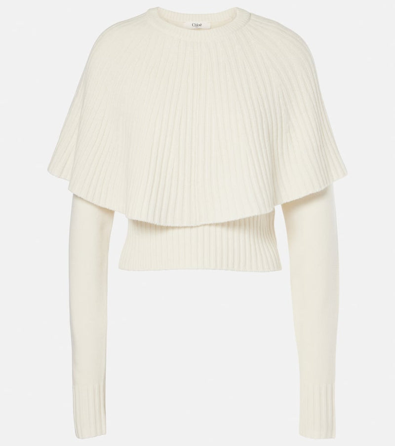 Chloé Caped wool and cashmere top