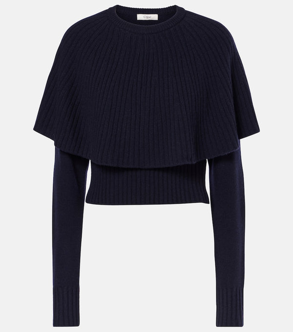 Chloé Caped wool and cashmere top