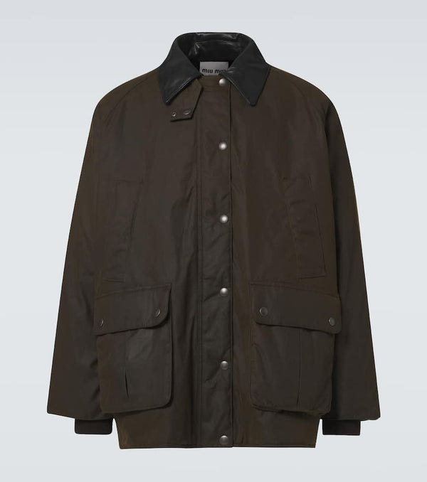 Miu Miu Leather-trimmed cotton canvas blouson