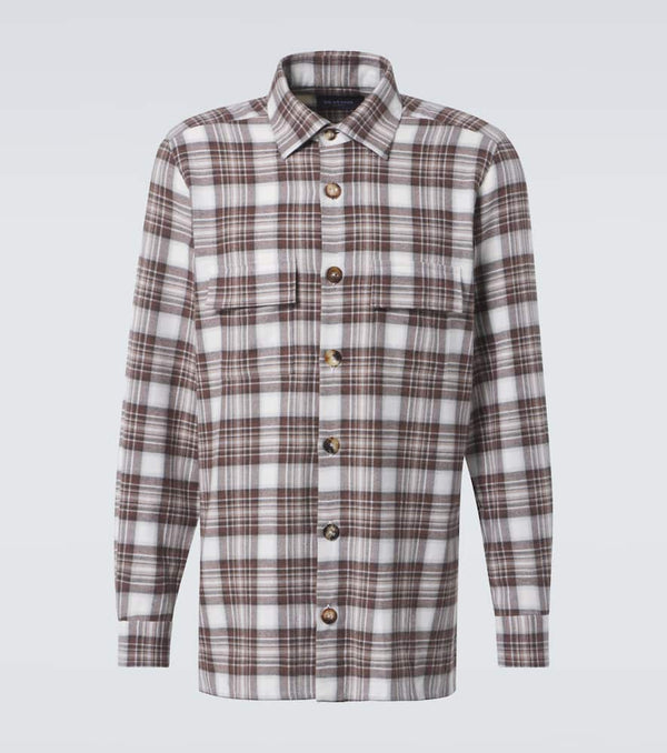 Kiton Checked cotton overshirt