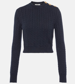 Chloé Cropped cable-knit cotton sweater