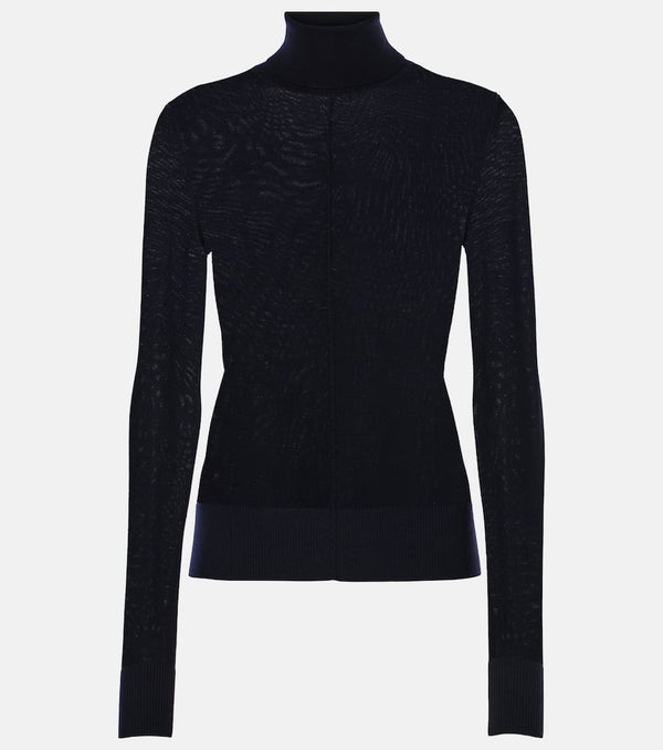 Chloé Semi-sheer wool turtleneck top