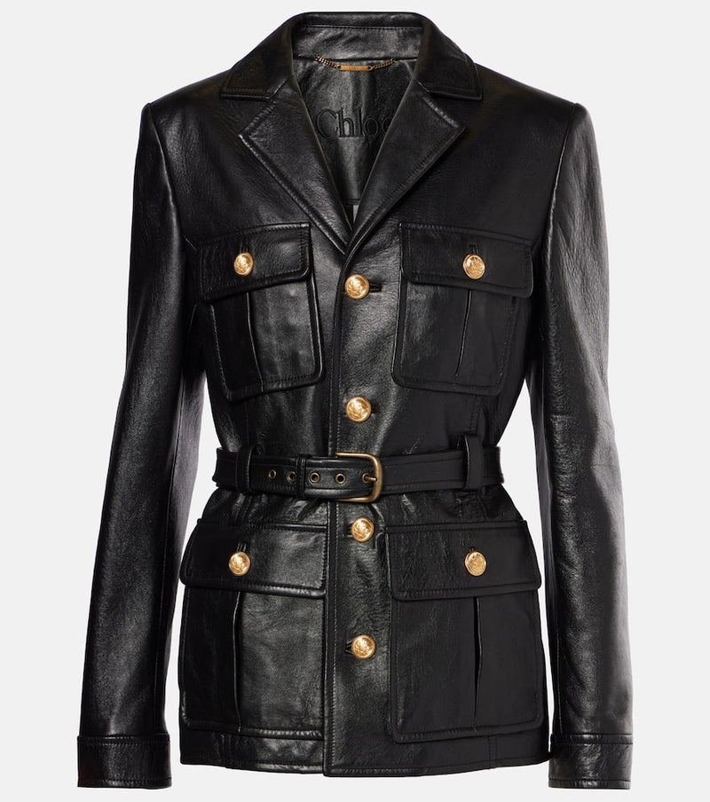 Chloé Belted leather jacket