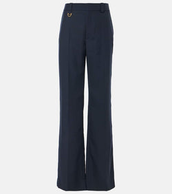 Chloé Wool grain de poudre straight pants