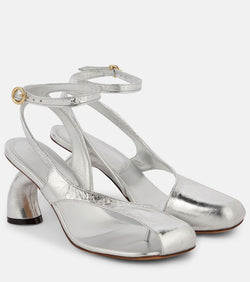 Dries Van Noten Metallic leather sandals