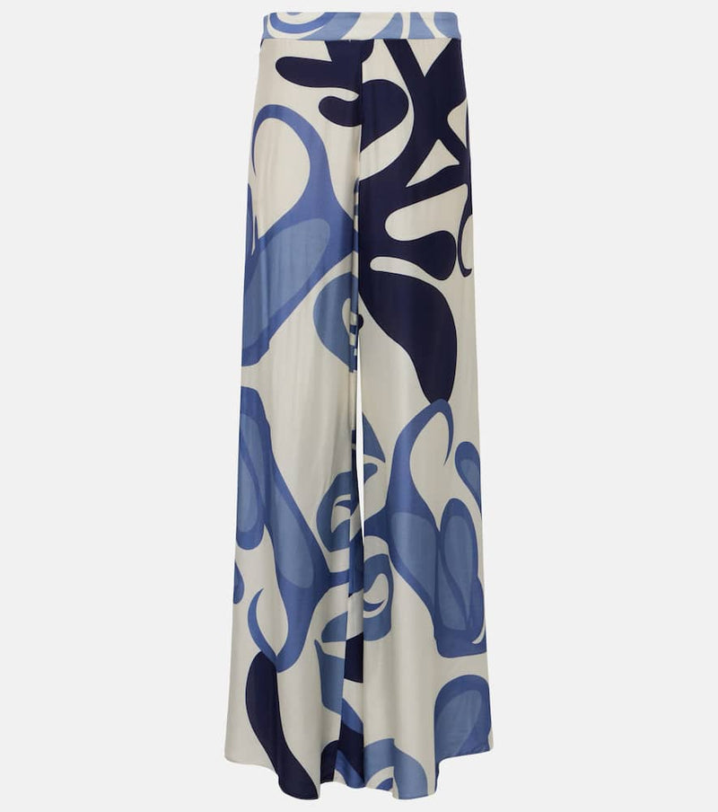 Adriana Degreas Algae printed high-rise wide-leg pants