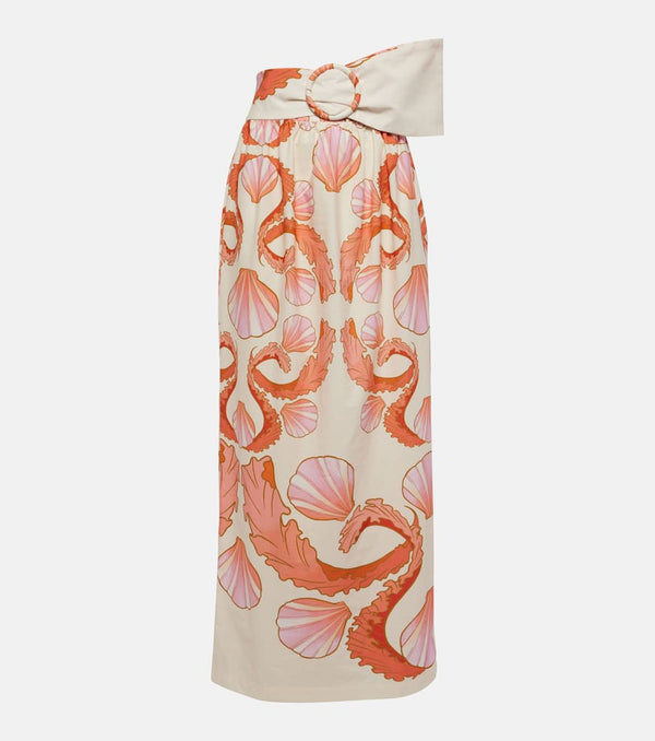 Adriana Degreas Seashell cotton maxi skirt