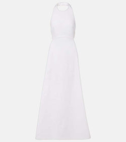 Adriana Degreas Halterneck cotton-blend maxi dress