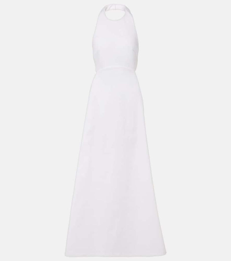 Adriana Degreas Halterneck cotton-blend maxi dress