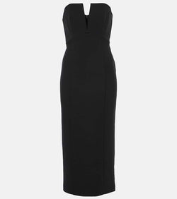 Roland Mouret Strapless silk-blend midi dress