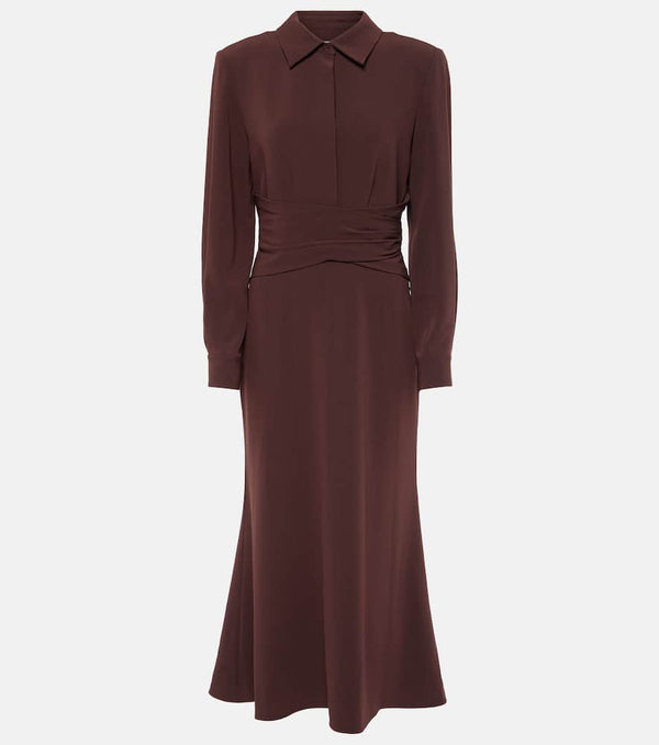 Roland Mouret Gathered crêpe satin midi dress