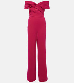 Roland Mouret Gathered cady wide-leg jumpsuit