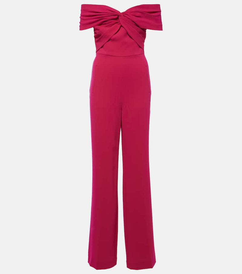 Roland Mouret Gathered cady wide-leg jumpsuit