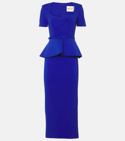 Roland Mouret Peplum silk and wool-blend midi dress