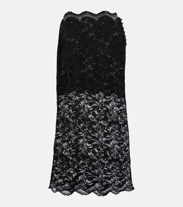 Rabanne Floral lace midi skirt