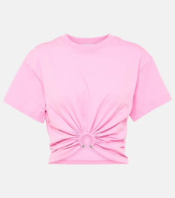 Rabanne Gathered cotton jersey T-shirt