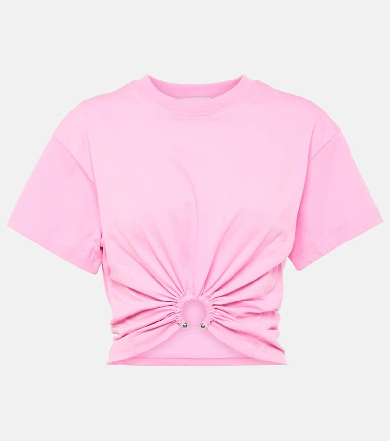 Rabanne Gathered cotton jersey T-shirt