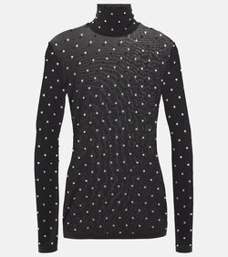 Rabanne Crystal-embellished turtleneck top