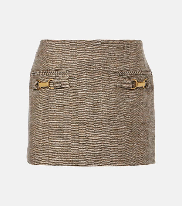 Stella McCartney Herringbone wool-blend miniskirt