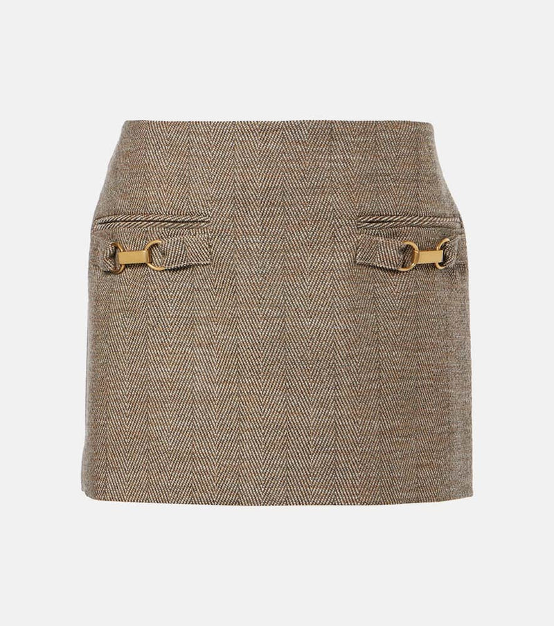 Stella McCartney Herringbone wool-blend miniskirt