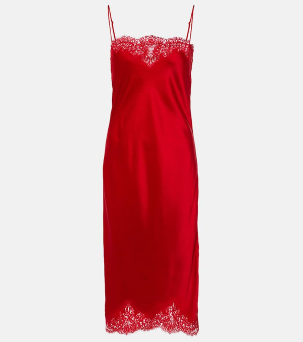 Stella McCartney Lace-trimmed satin slip dress