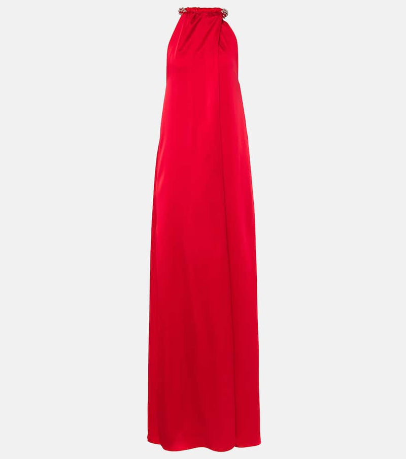 Stella McCartney Embellished halterneck satin gown