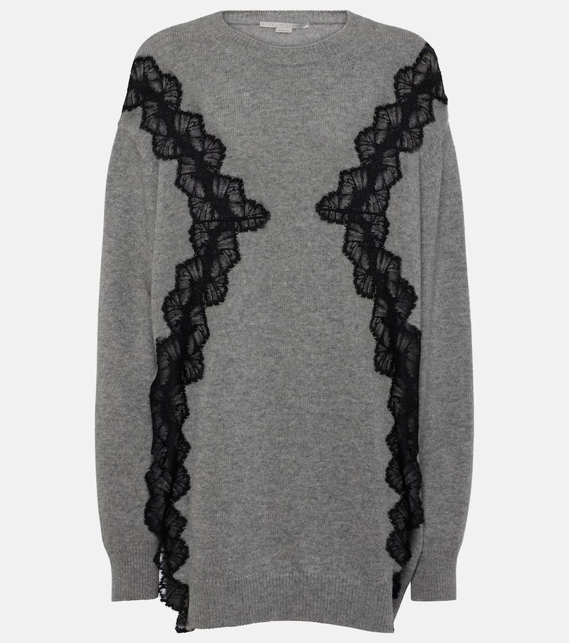 Stella McCartney Lace-trimmed virgin wool sweater