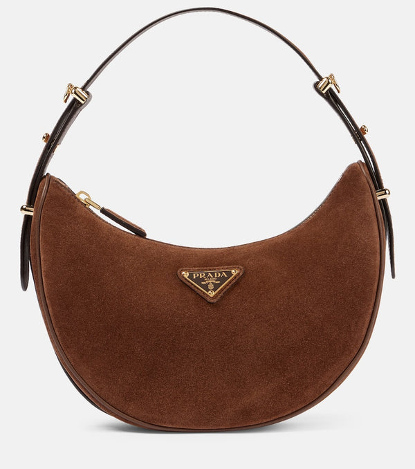 Prada Arqué Small suede shoulder bag