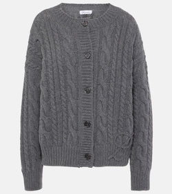 Blumarine Cable-knit wool and cashmere cardigan