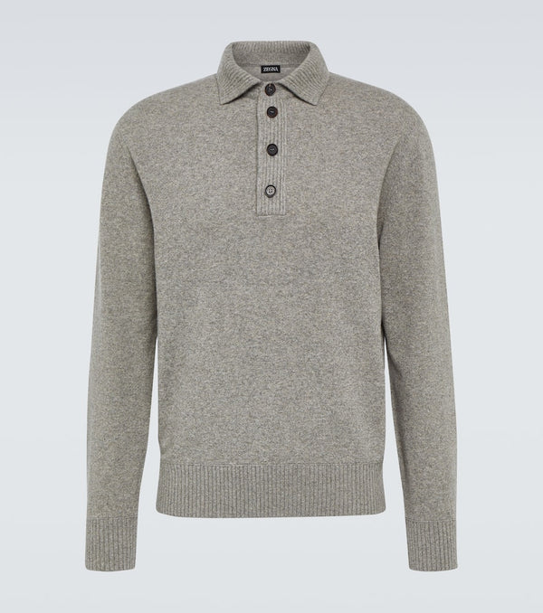 Zegna Wool and cashmere polo sweater