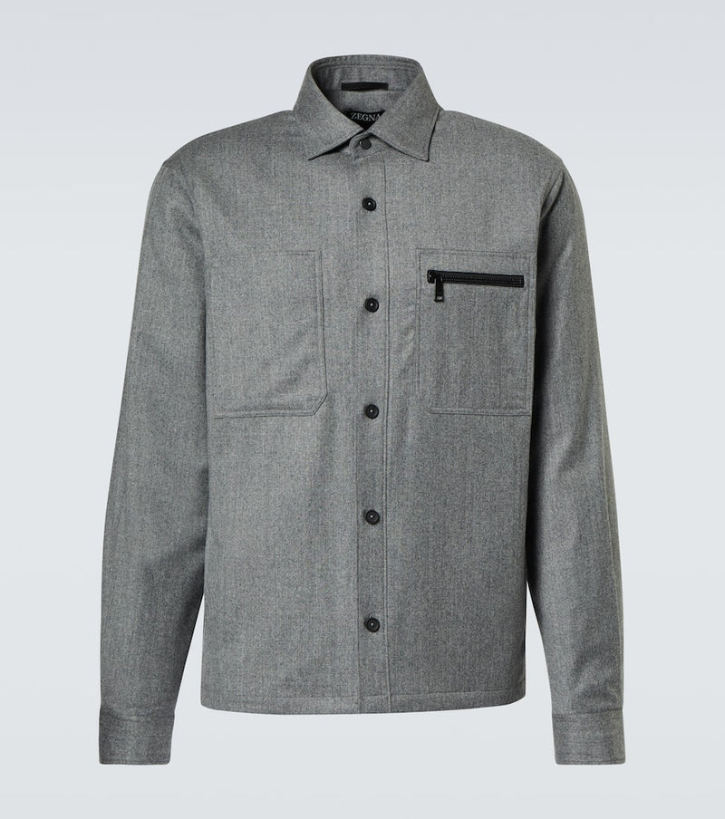 Zegna Padded wool mélange overshirt