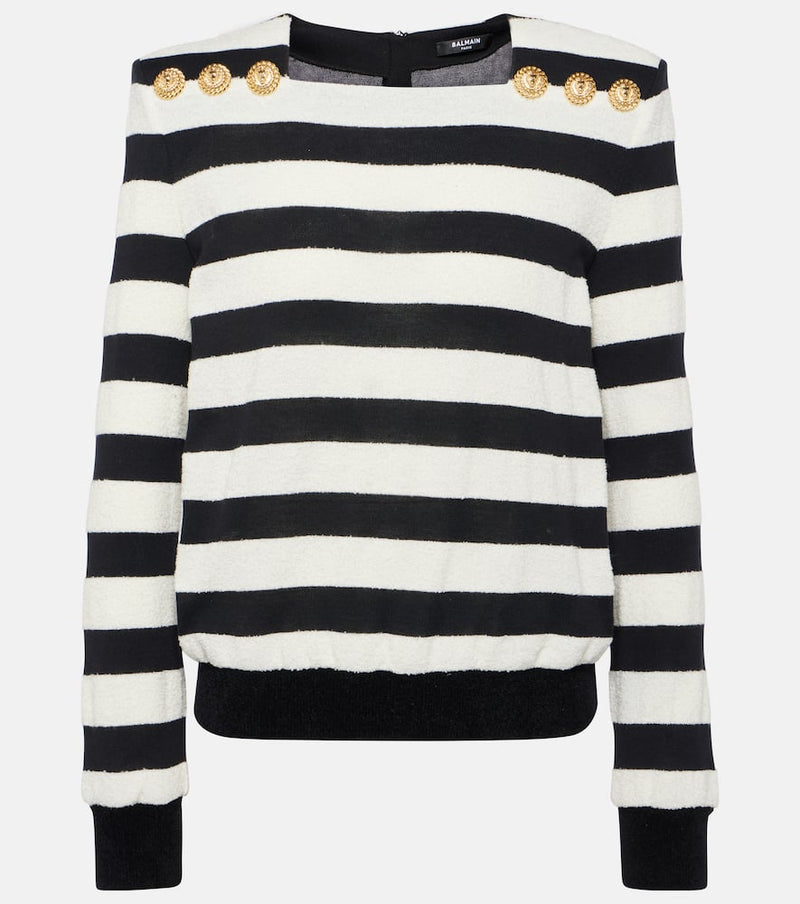 Balmain Striped jersey top