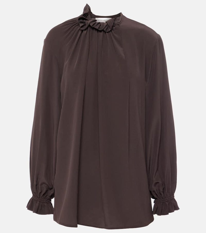 Victoria Beckham Ruffled silk crêpe de chine top