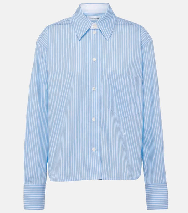 Victoria Beckham Cropped pinstripe cotton shirt