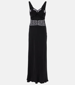 Victoria Beckham Lace-trimmed silk midi dress