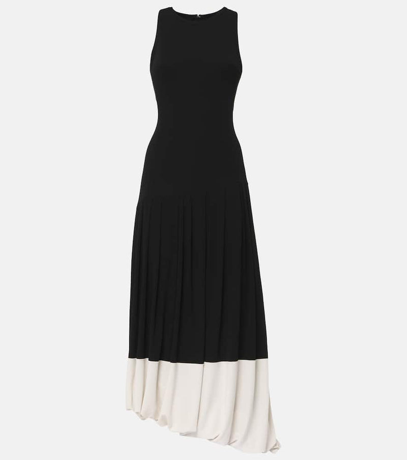 Victoria Beckham Colorblocked jersey midi dress